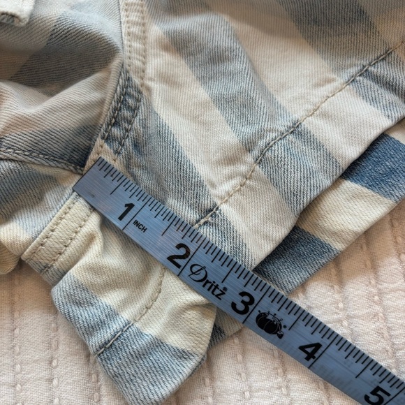 Rewash Brand Striped Denim Super High Rise Paperbag Shorts Women's Size 9/29 - Picture 7 of 11